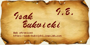 Isak Bukvički vizit kartica